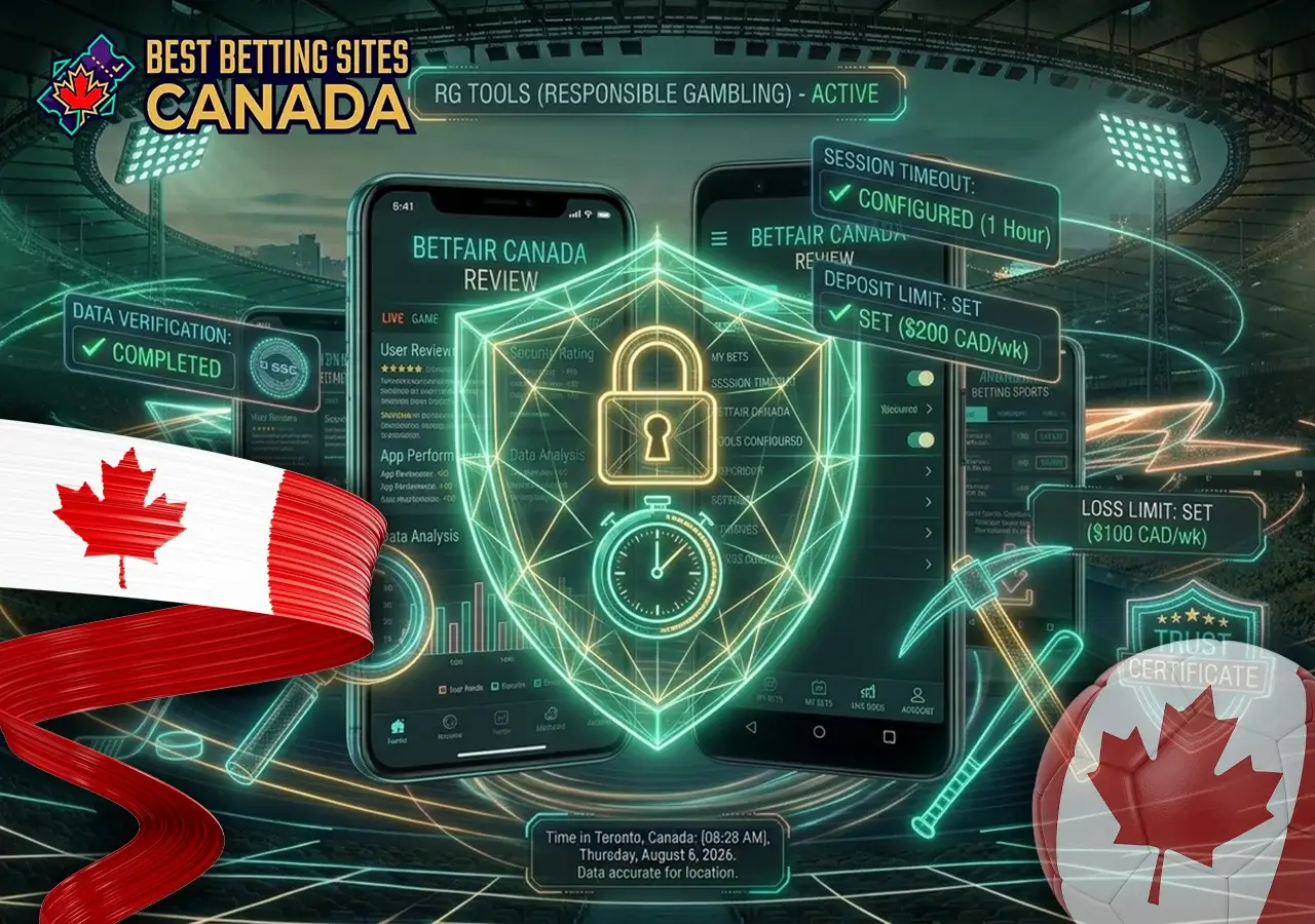 Protective shield showcasing responsible gambling tools on modern betting apps.