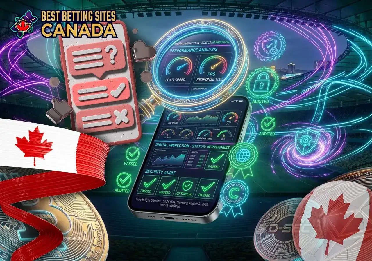 Digital inspection dashboard for testing and ranking Canadian betting apps.